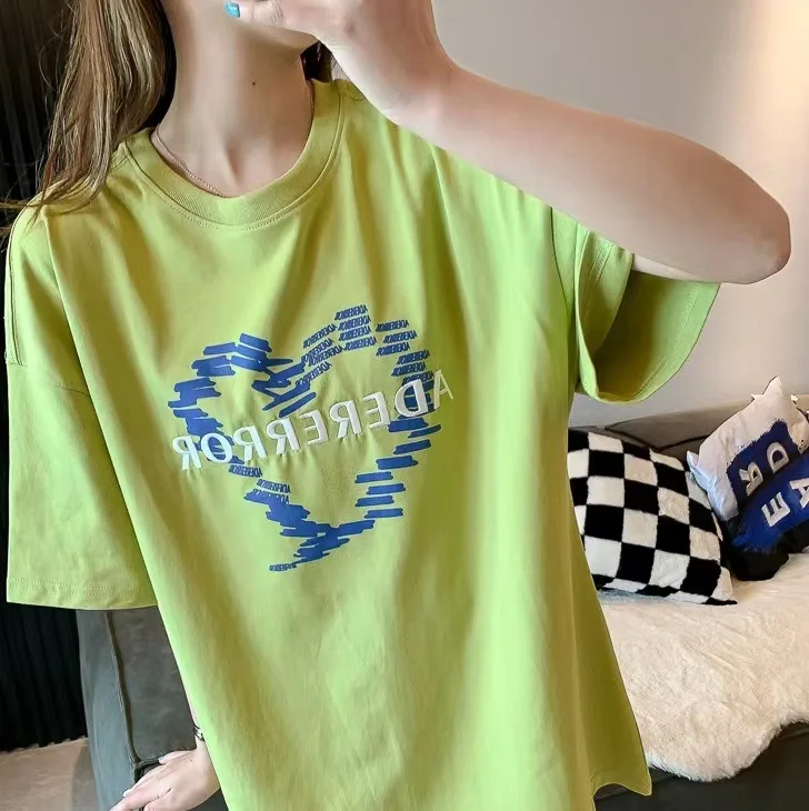 

Мужская и женская футболка с вышивкой и надписью, с коротким рукавом