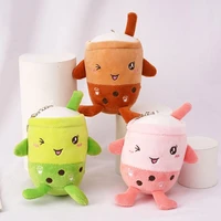 kawaii pearl milk tea cup plush toy cute simulation dolls keychain doll plush stuffed soft pendant small bag decoration