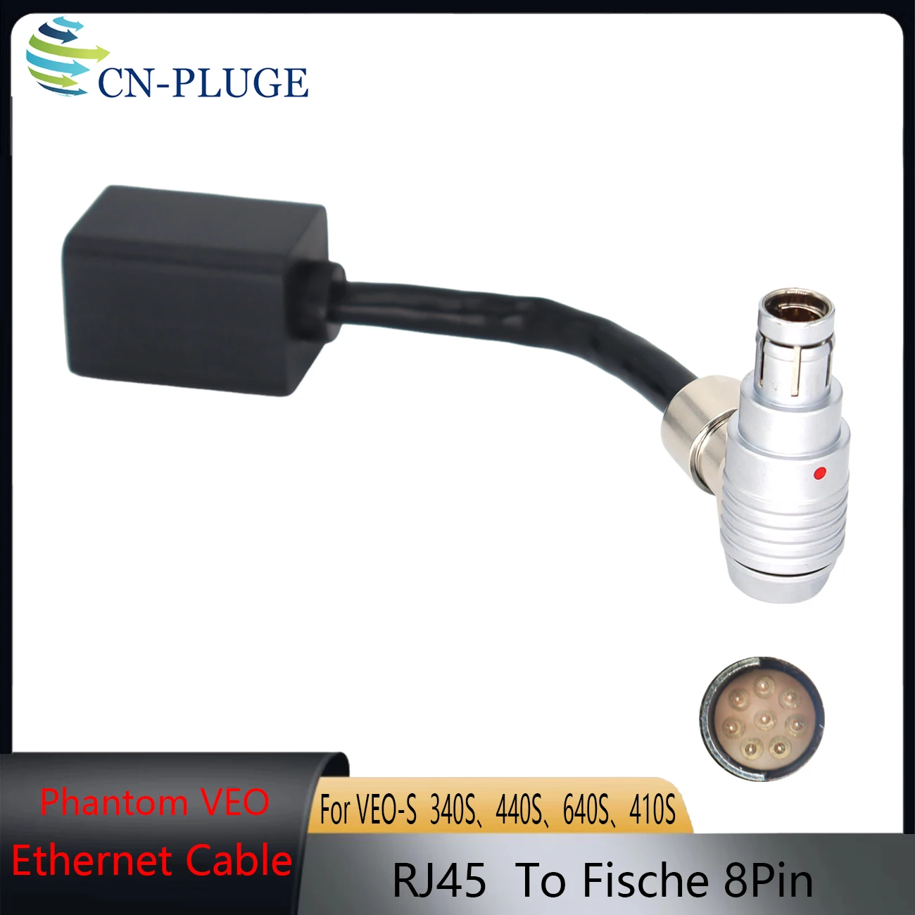 Фото Кабель Ethernet Fischer 8Pin на RJ45 (гнездо), экранированный, высокоскоростной, для камер Phantom VEO 340S 440S 640S/ T‑Series/UHS/Flex4K №3
