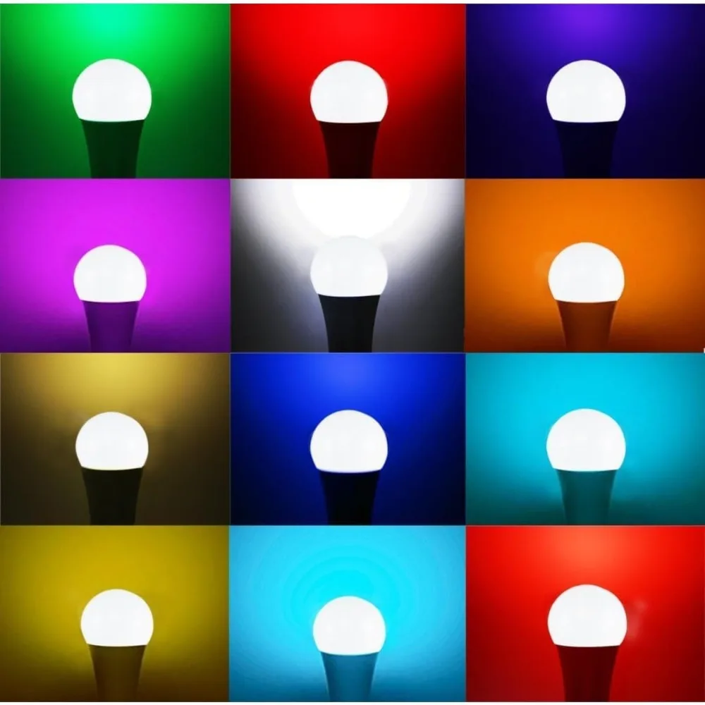 Фото Светодиодная RGB-лампа B22 с пультом дистанционного управления, 12 цветов, байонетное крепление, для дома, вечеринок, баров, сцен. №5