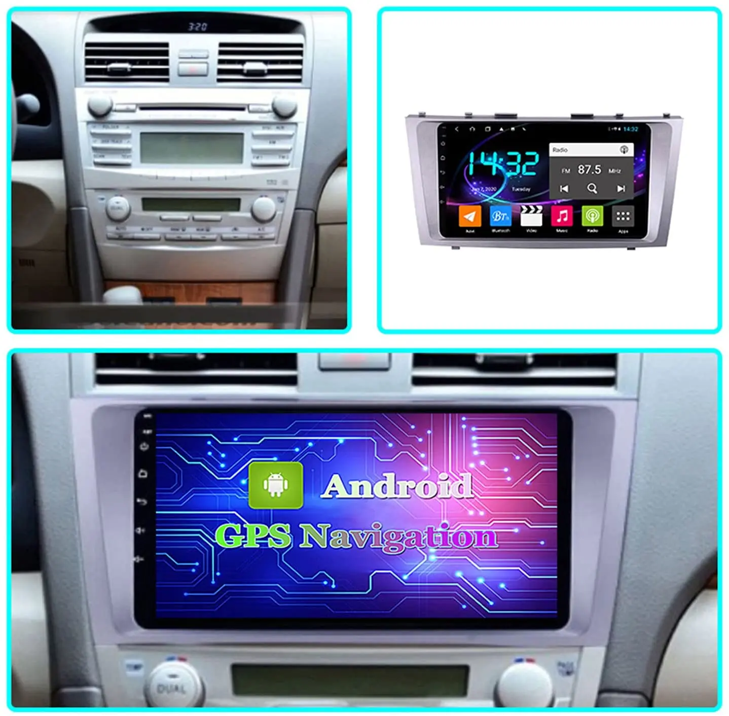 Автомобильная стереосистема на Android 12 для Toyota Camry 2006 2007 2008 2009 2010 2011 радио 9 дюймов