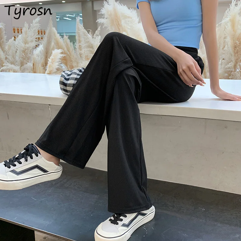 

Женские милые однотонные белые мягкие свободные универсальные широкие брюки женские утепленные брюки с высокой талией