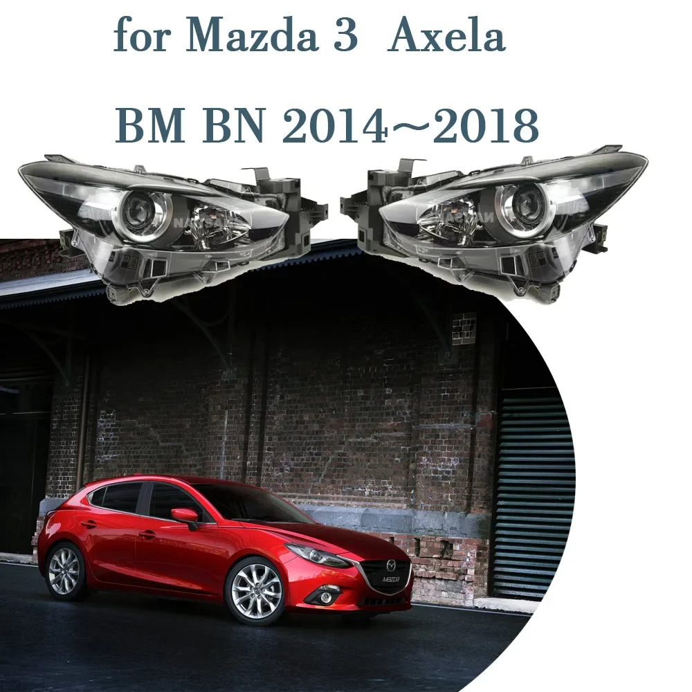 

Автомобильные фары в сборе для Mazda 3 Mazda3 Axela BM BN 2014 ~ 2018, 2015 2016 2017 запасные противотуманные фары, карта, галогенные угловые боковые лампы, аксессуары