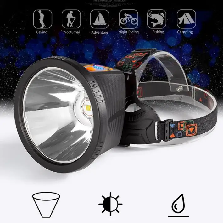 

Head-mounted LED Searchlight Fishing Headlight Camping Headlamp P70 Super Bright Head Flashlight USB rechargeable Spotlight