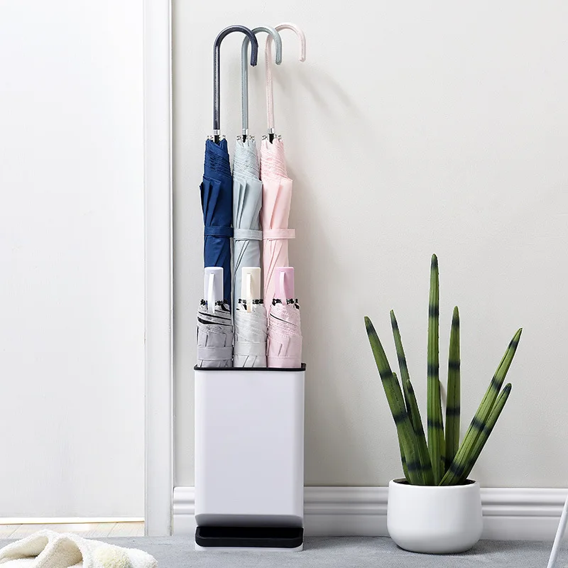 Пластиковый бытовой стеллаж для хранения зонтиков съемный и опрокидной ящик с