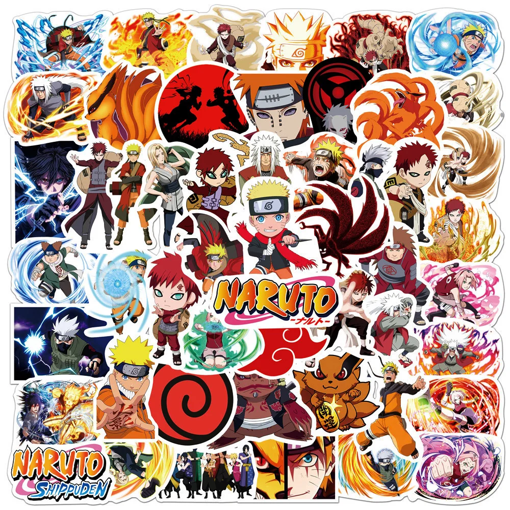 

10/30/50/100pcs Cartoon Naruto Stickers Cool Anime Decals DIY Luggage Skateboard Guitar Laptop Car Waterproof Stiker for Kid Toy