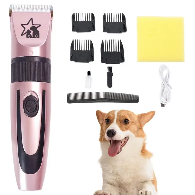 

Dog Grooming Kit Haircut Trimmer Shaver Set Rechargeable Professional Cutter Shaver Electric Pet Shaving Clipper With Low Noise