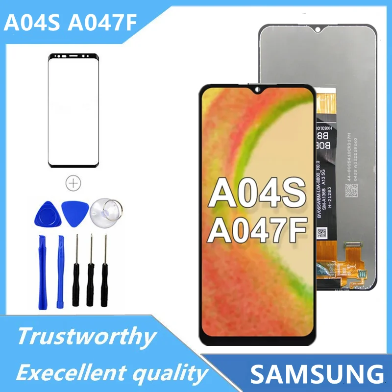 

100% ORIGINAL A04S LCD with frame For Samsung Galaxy A04S SM-A047F, SM-A047F/DS, SM-A047F/DSN Lcd Display Touch Screen Digitizer