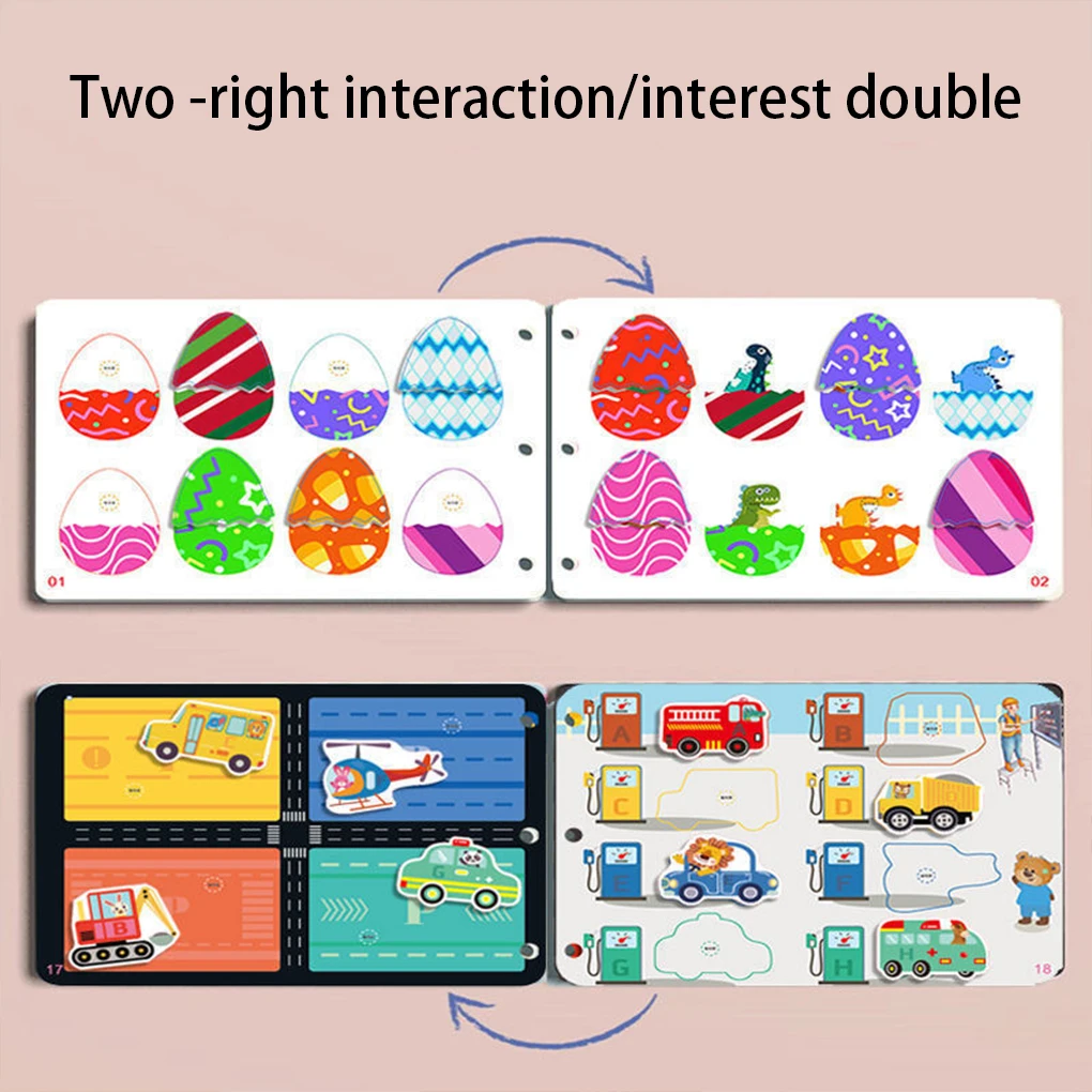 

Cartoon Style Paste Sticker Book Portable Hand-eye Coordination Quiet Books Home School Early Learning Toy Birthday Gift