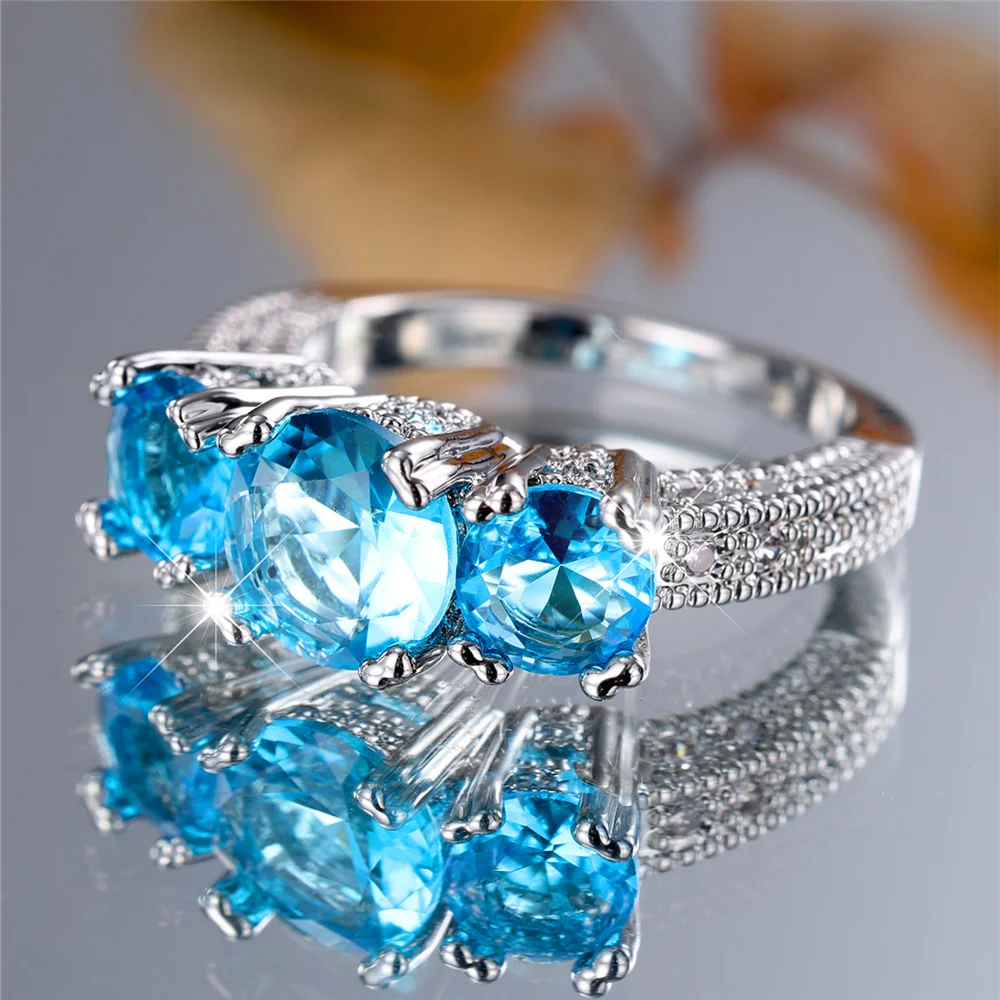 Женское Обручальное кольцо с цирконом винтажное обручальное серебряного цвета