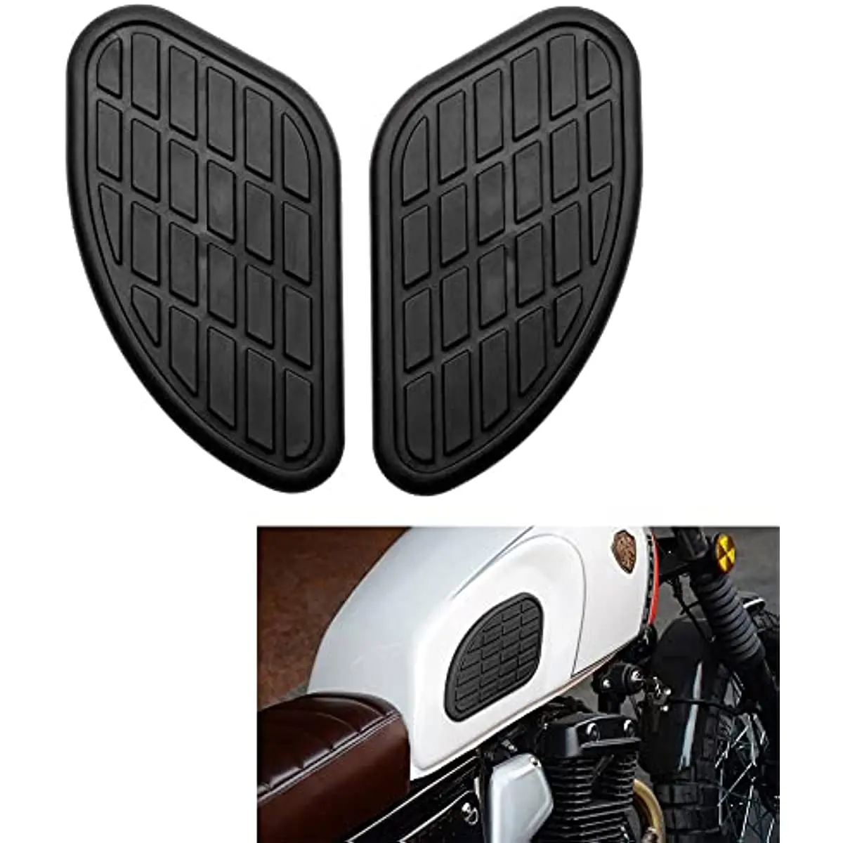 

Наколенник для топливного бака мотоцикла винтажные боковые панели защитные наклейки Универсальный наколенник для бензинового бака s (черный)