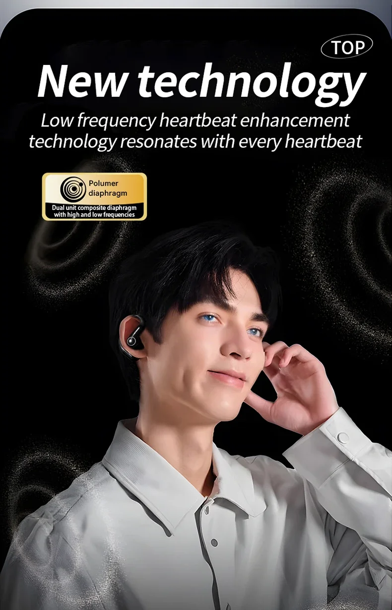 Фото Для Galaxy S25 Ultra S25+ S25 Ultra S24 Z Fold7 Flip7 FE Подвесные Bluetooth-наушники TWS Беспроводная спортивная диапазон Цифровой дисплей №3