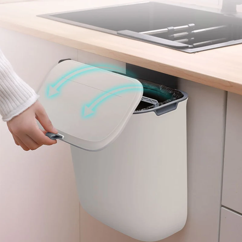 

7L / 9L Wall Mounted Trash Can Car Recycle Bin Trash Bin Kitchen Dustbin Garbage Rubbish Bin Garbage Can Waste Bin For Kitchen