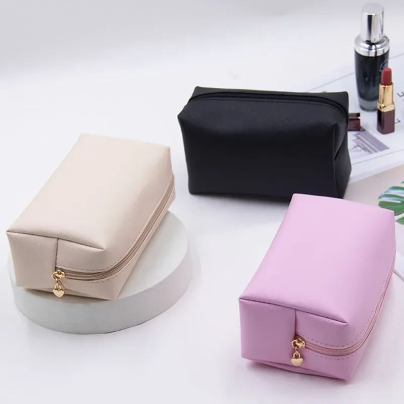 

Women Travel Makeup Bags PU Leather Make Up Pouch Travel Wash Toiletry Organizer Purse Cosmetic Bag Storage Handbag for Girls