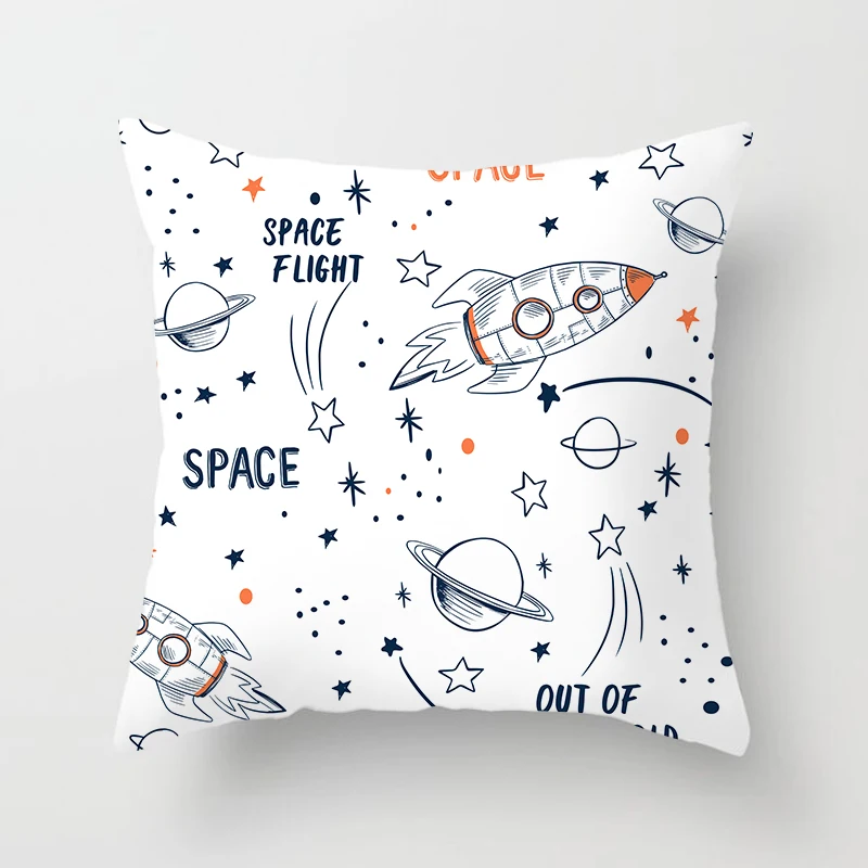 

Cat Space Universe Sun Planet Pillowcase Printed Cushion Cover Sofa Office Decor Rainbow Pillowcase Home Decor