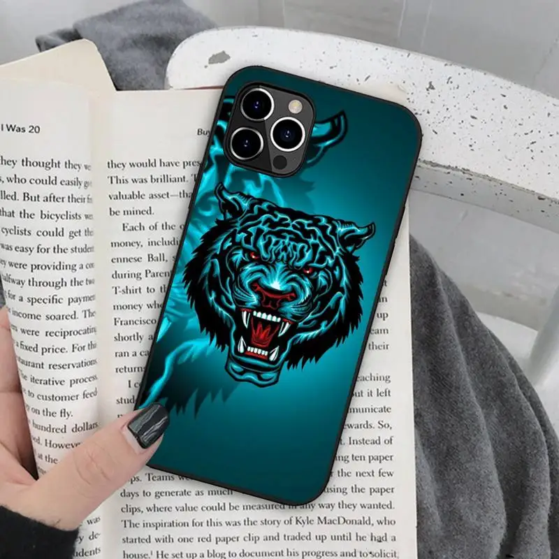 angry animal tiger Phone Case Silicone Soft for iphone 13 12 11 Pro Mini XS MAX 8 7 Plus X 2020 XR cover |