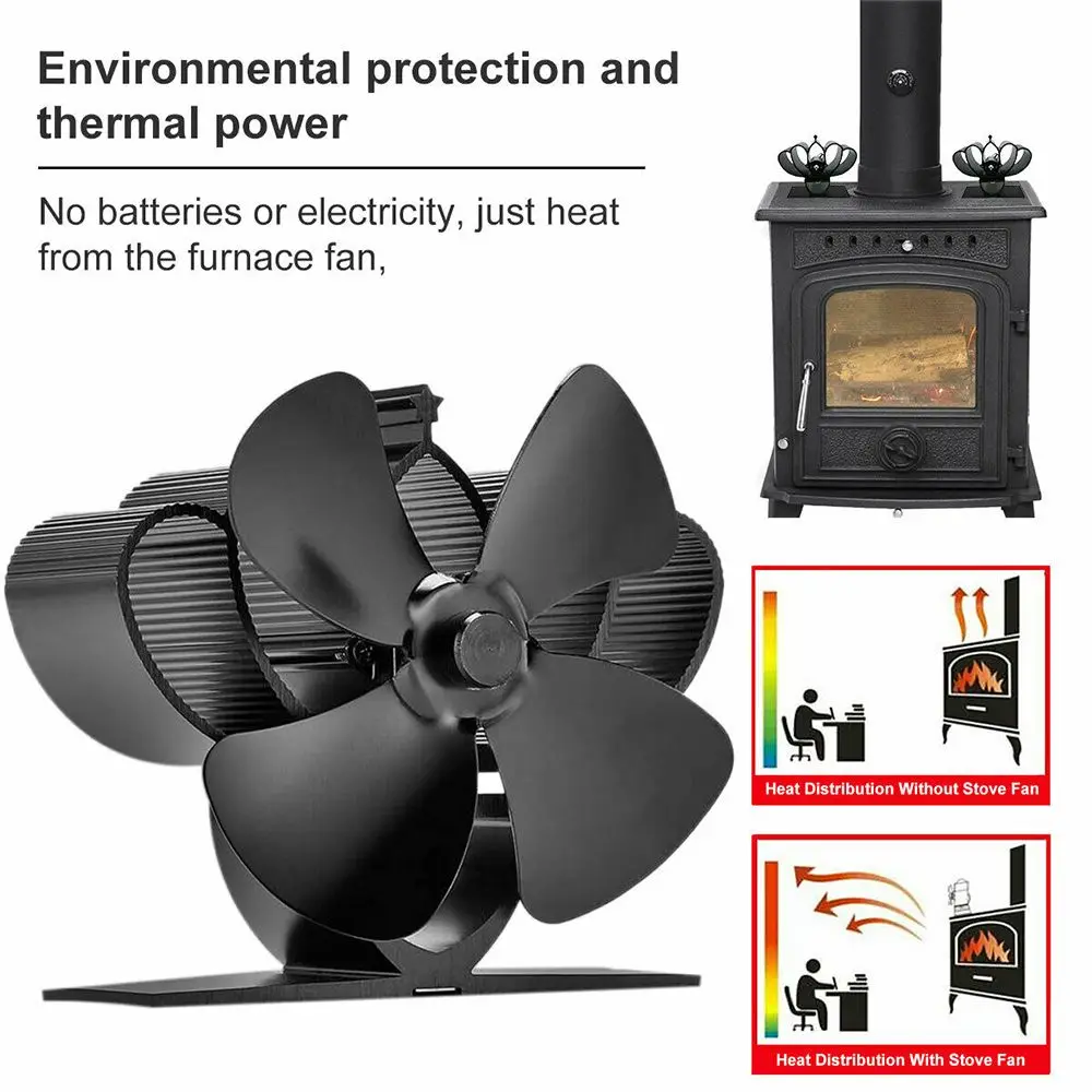 

Decoration Efficient Stove Accessories Circulation Burning Stove Stove Top Fan Heat Powered Fan Fireplace Fan