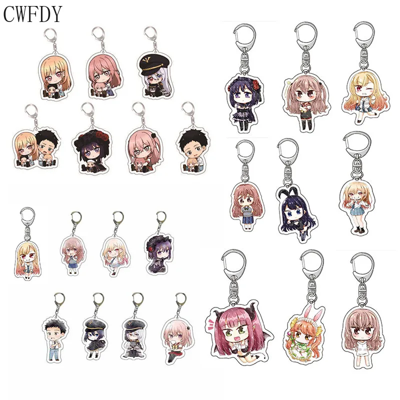 

24pcs/lot My Dress-Up Darling Acrylic Keychain Anime Cartoon Figure Gojo Wakana Inui Sajuna Kitagawa Marin Pendant Keyring Gifts