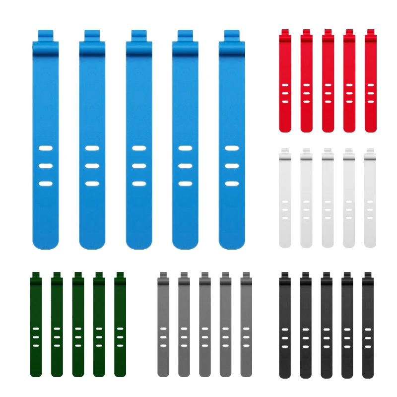 

20PC Silicone Cable Strap Clips Wire Organizer Data Cable Reusable Cable Tie 3 Holes Beam Line Cord Winder Holder Keeper Manager