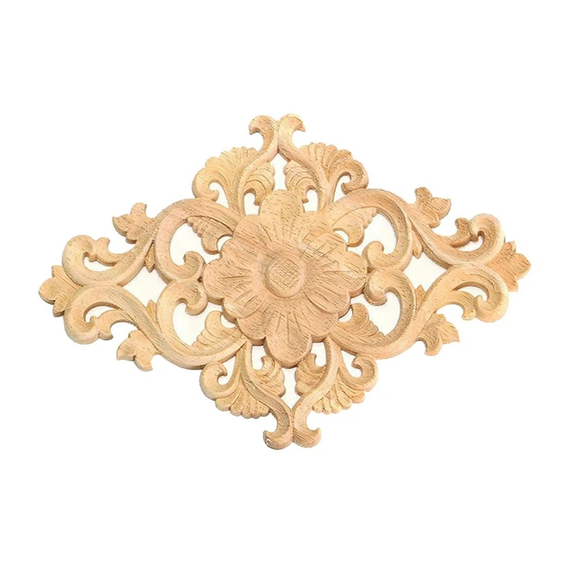 Деревянная резная угловая аппликация 3 шт. Неокрашенная рамка наклейка домашний