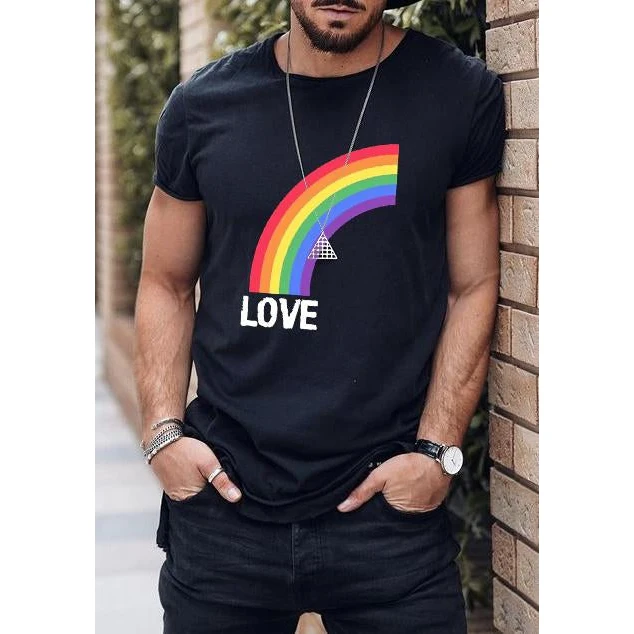

Badassdude Love Wins Rainbow Printing Men's Casual Fashion T-shirt
