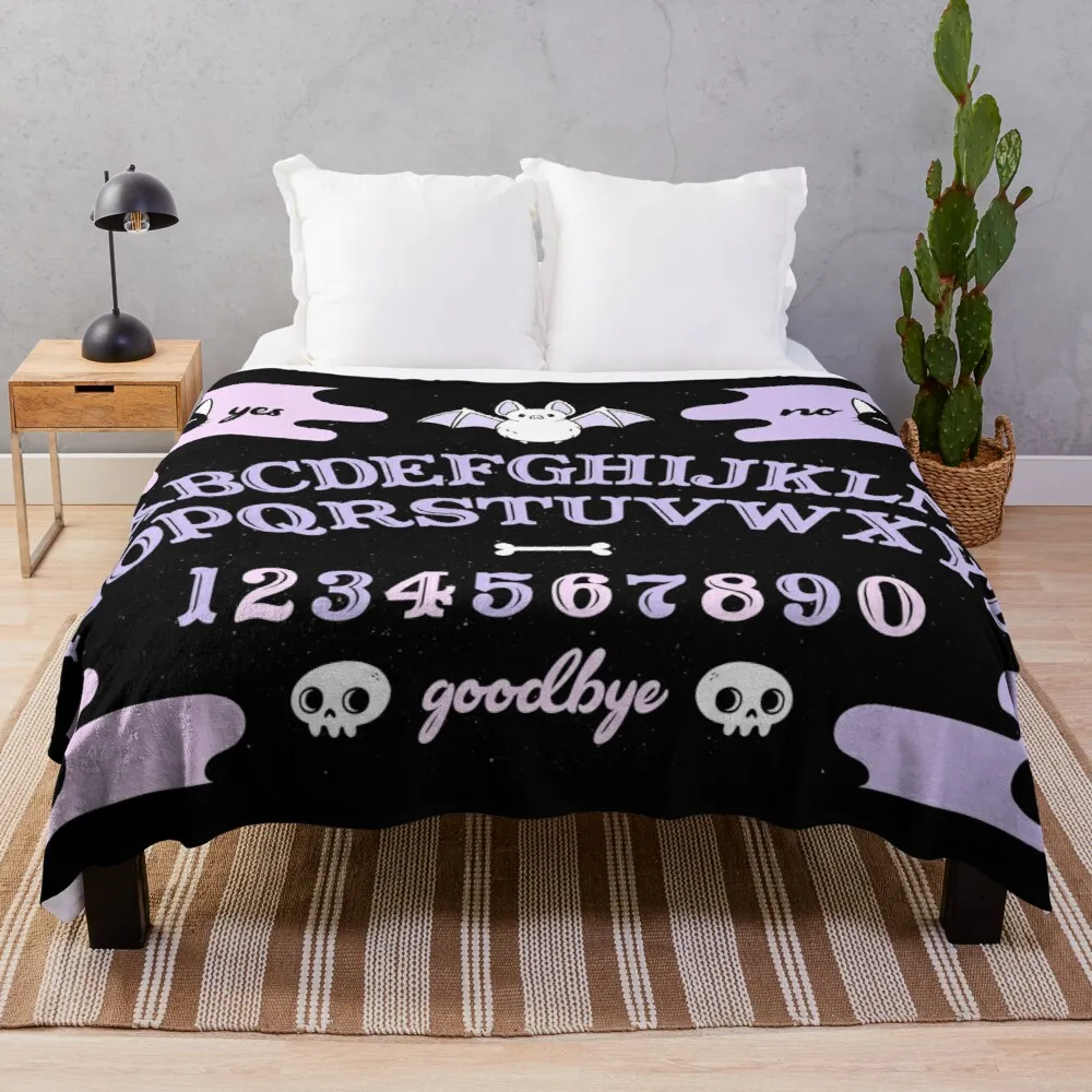 

Halloween Cartoon Blanket Picnic Blanket Sublimation Flannel Owl House Cute Ouija // Pastel | Nikury Throw Blankets