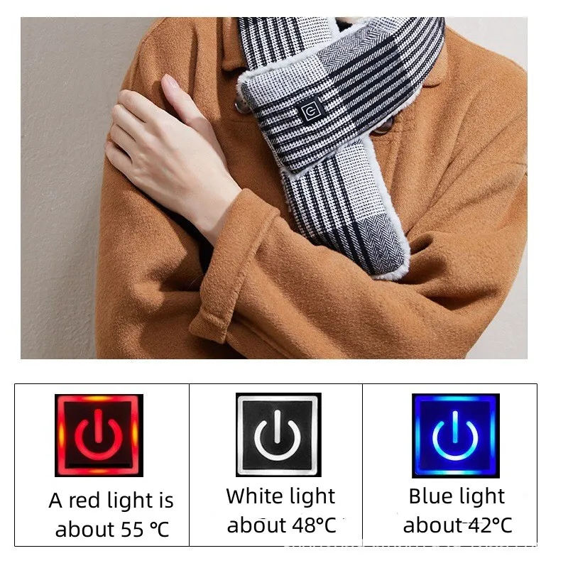 

Winter Smart Heating Scarf USB Neck Scarf Shoulder Warmer Warm Palace Pain Relief Heating Pad Outdoor Portable