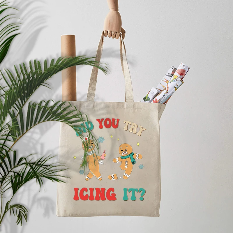 Сумка на плечо медсестринская с принтом глазурь милая холщовая дорожная Сумочка