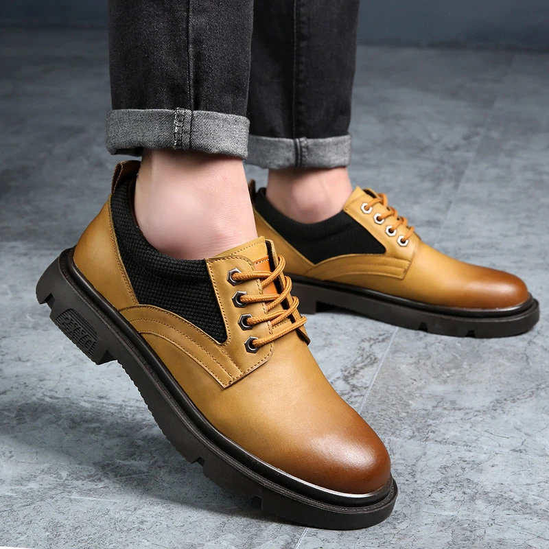 

Men's Leather Shoes Casual Workwear Shoes Korean Trend Leather Shoes Youth Handsome Fashion Men's Shoes