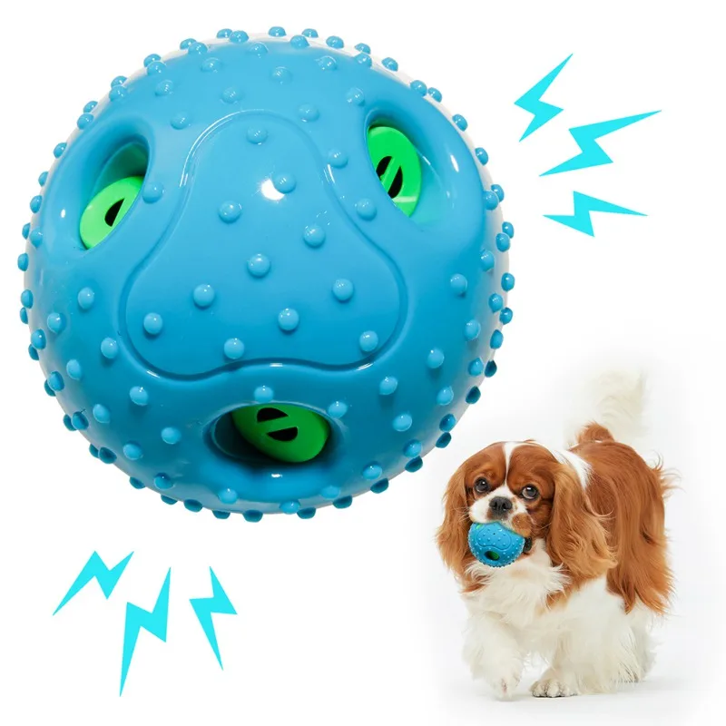 

Squeaky Pet Dog Toys Cat Puppy Sounding Toy Tooth Cleaning Ball TPR Training Pet Teeth Chewing Toy Outdoor Playing Accessories