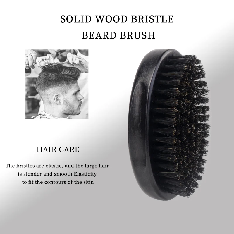 

Bristle Wave Brush Hair Combs Hair Beard Brush Men'S Waves Mustache Brush Modeling Cleaning Care