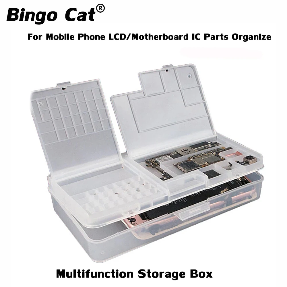 

Multifunctional Box for iPhone Motherboard LCD Screen Screws Chips Storage Box Mobile Phone Repair Holder
