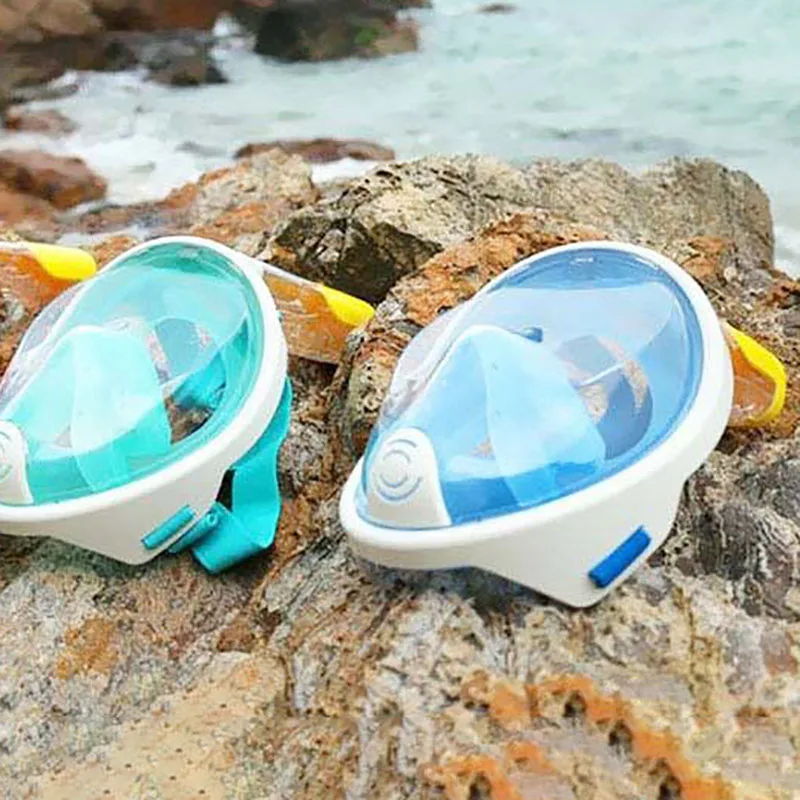 

Oulylan Diving Respirator Masks Anti Fog Safe Underwater Snorkeling Full Face Swimming Mask Set Scuba Breathing for Adult
