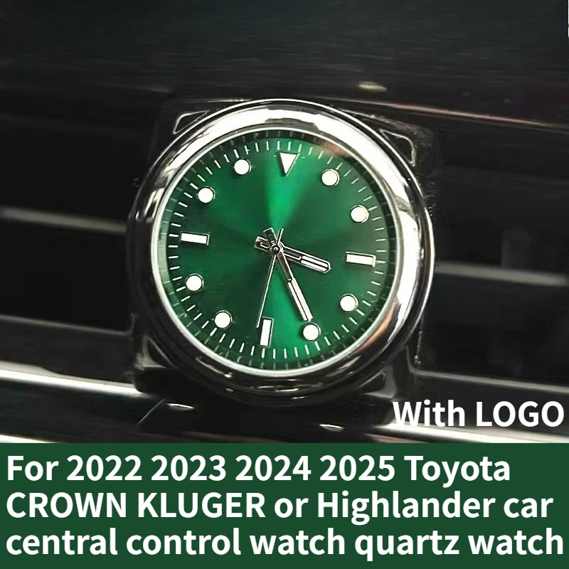Фото Для 2022 2023 2024 2025 Toyota CROWN KLUGER или Highlander автомобильные часы с центральным управлением кварцевые часы установка без потерь №1
