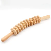wood therapy roller stick massage tool curved designed mlymphatic drainagetrigger point stick