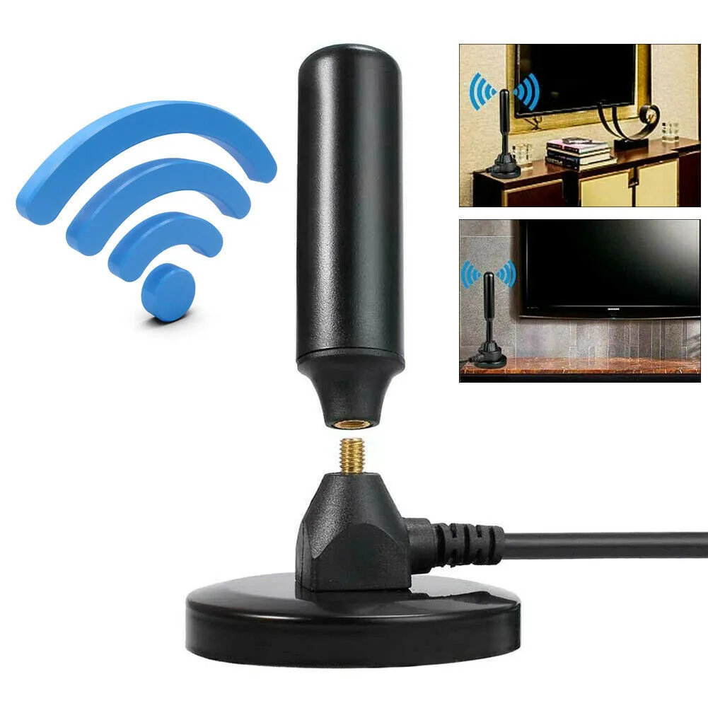 

Portable Digital HD TV Antenna Aerial DVB-T2 Car Caravan Camper Van Outdoor 1.5m HD Digital TV Antenna 5DBI(black)