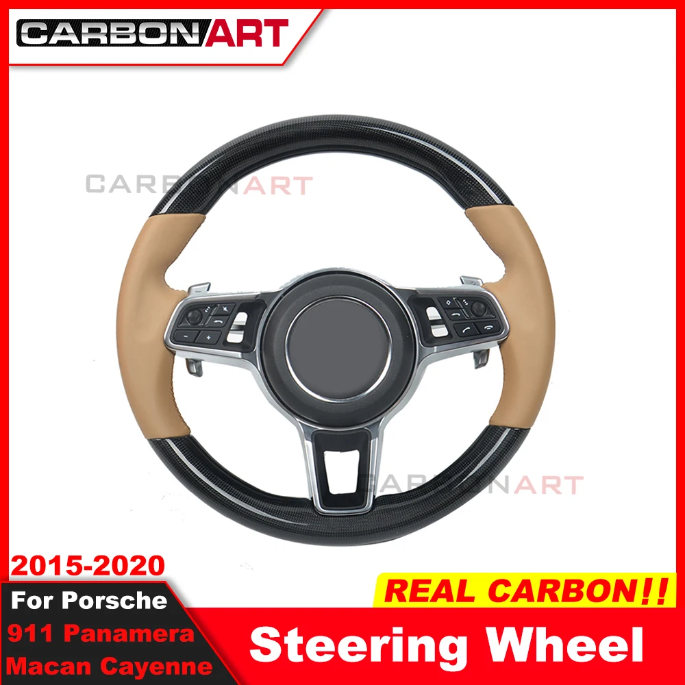 

Custom alcantar carbon fiber steering wheel For porsche 2015-2020 911 panamera boxster macan cayenne racing wheel convertible
