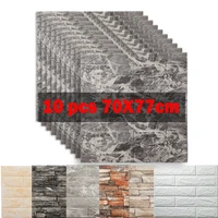 10pcs 70x77cm Wall Sticker Panels Imitation Brick Self Adhesive Wallpaper Kitchen Bedroom Home Decor Living Room Decoration
