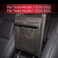 for tesla%c2%a0model3 2021 car center console organizer model 3 accessories model y center armrest box hidden storage containers
