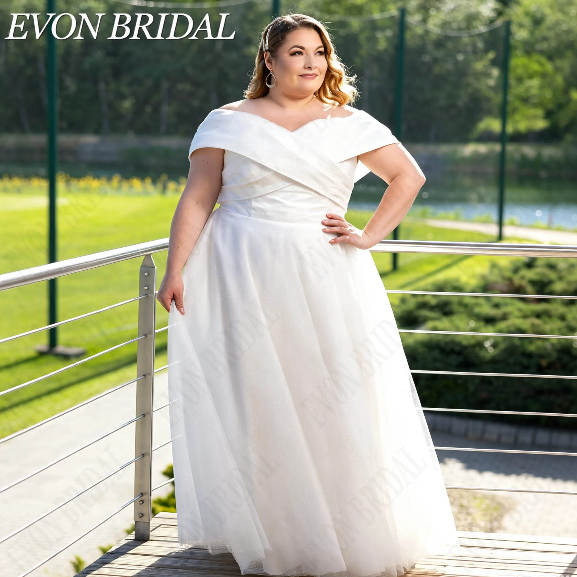 Фото EVON BRIDAL Свадебное платье большого размера без плеч минималистичное А-силуэт для невест вырез в форме сердца индивидуальный пошив простое свадебное платье для женщин элегантное длинное подвенечное платье на заказ №5