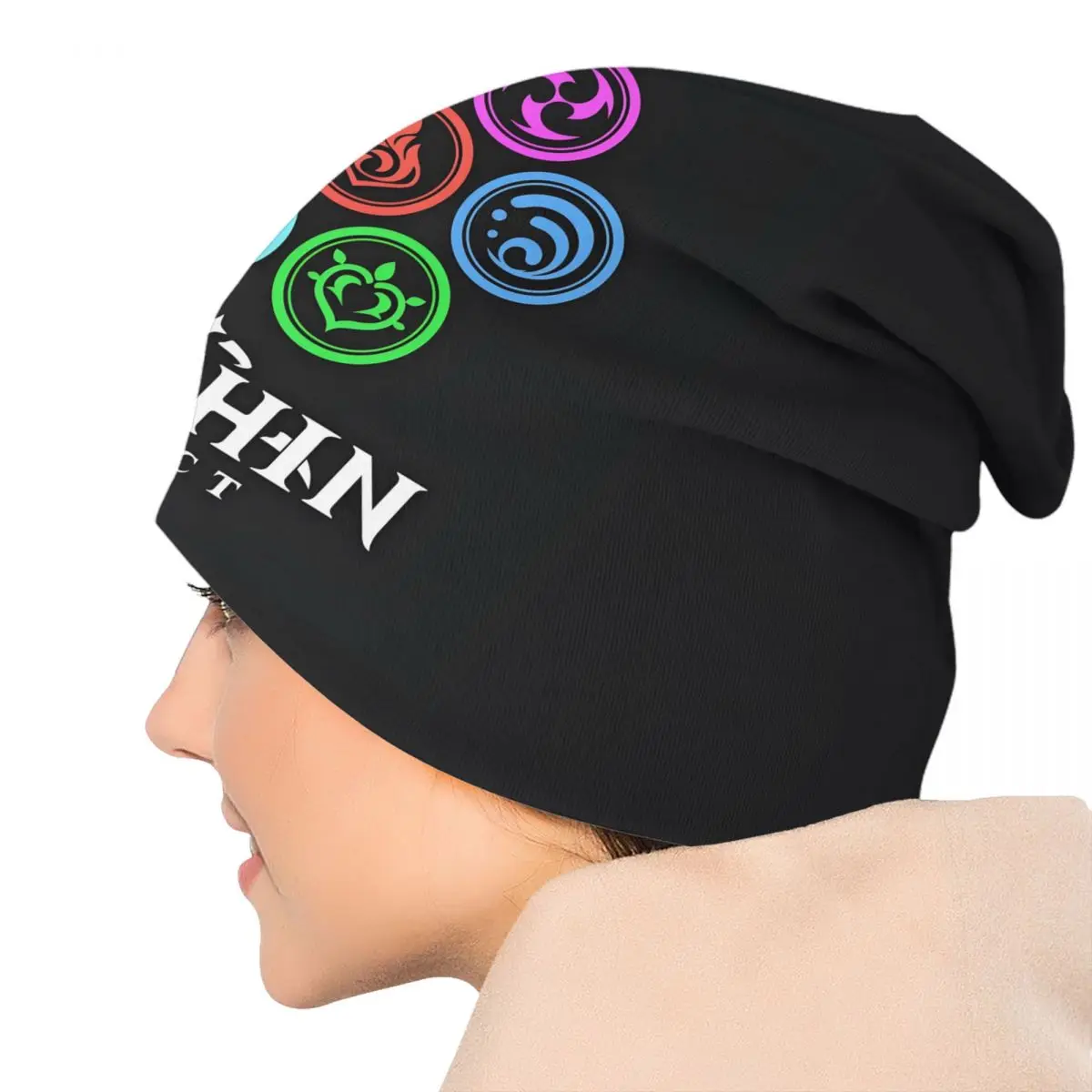 Фото Капот Вязаные шапки Street Genshin Impact Elements Art Anemo Geo Pyro Hydro Beanie Cap Ski Cryo Electro Dendro Шапки Шапки для №5
