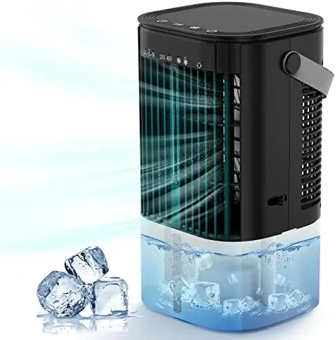 

Кондиционеры вентиляторов-мини вентилятор кондиционера и воздухоохладителя с 2 холодными туманами и 3 скоростями, 7 ночью и таймером-персональный стол