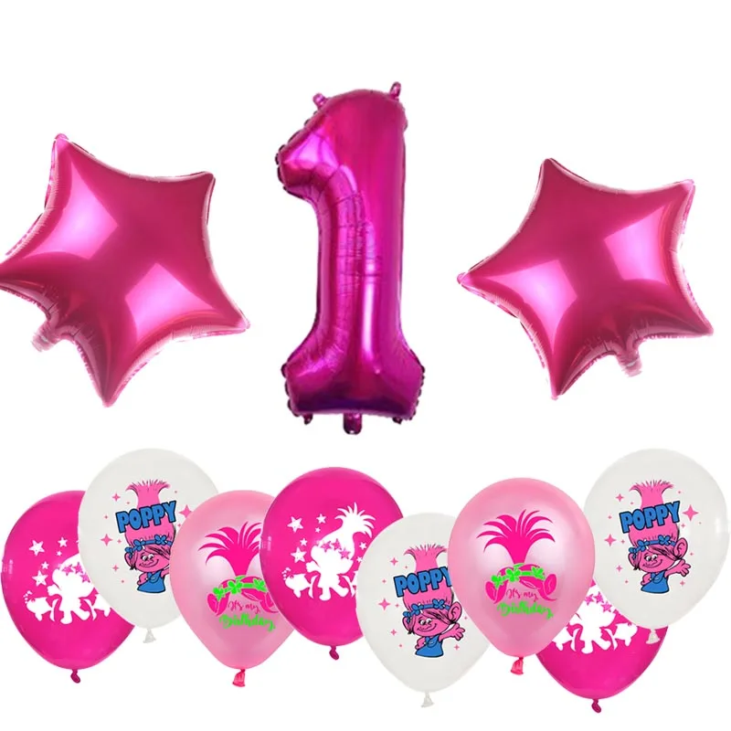 Набор фольгированных воздушных шаров тема троллей украшения для дня рождения