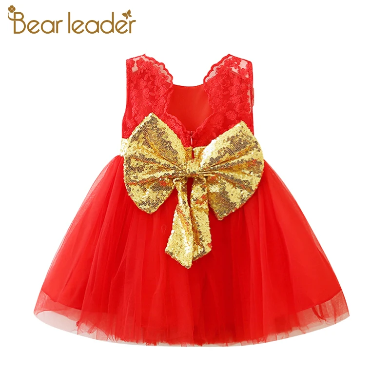 Bear Leader Girls Princess Dress New Summer Elegant Bowknot Sleeveless Party Sweet Children Clothing 2 6Y | Детская одежда и обувь