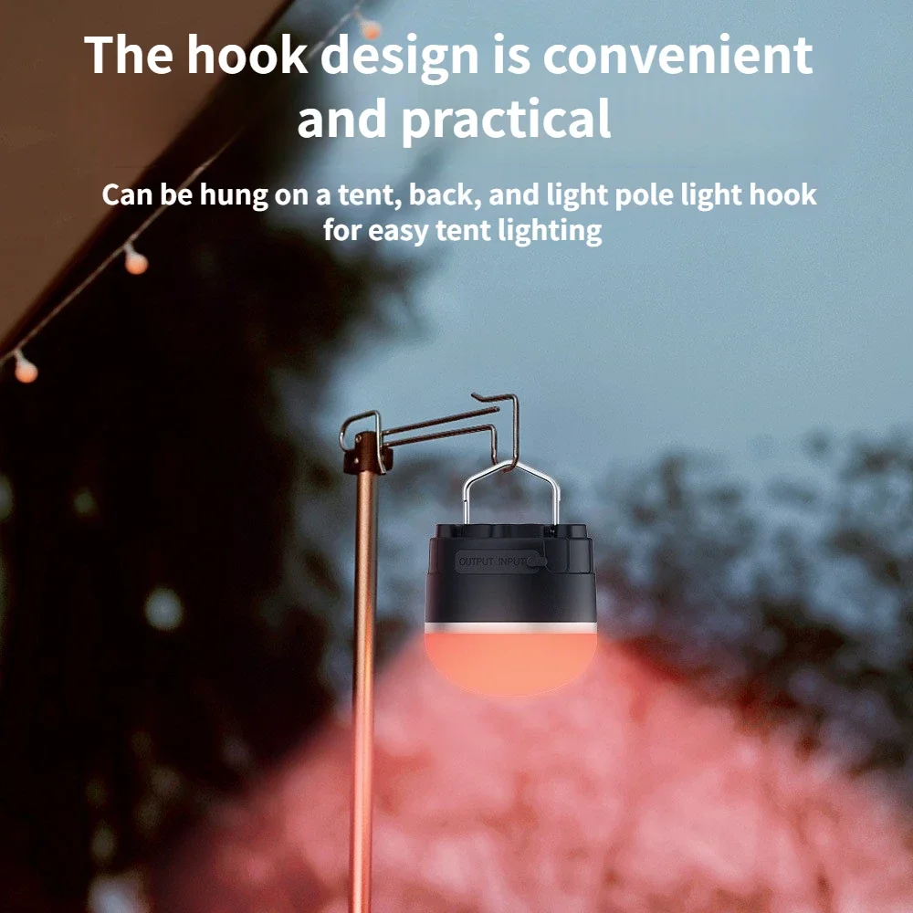 Перезаряжаемый светодиодный фонарь для кемпинга портативный подвесной