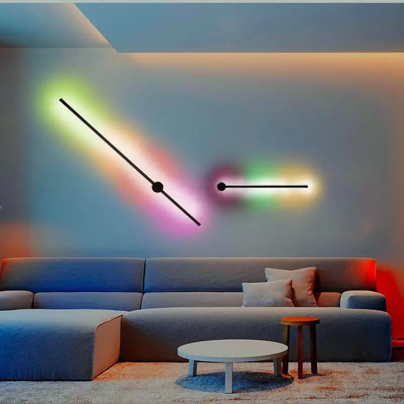 Купи Lighting For Home Minimalist RGB Atmosphere Sconces With RC BedroomLiving Room Bedside Light Background Wall Led Wall Lamp за 2,770 рублей в магазине AliExpress