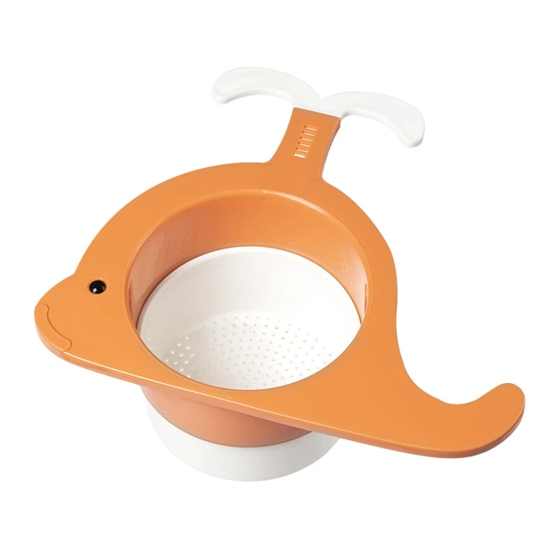

Cute Whale Food Waste Filter Multi-Function Drain Rack Colanders Easy to Use