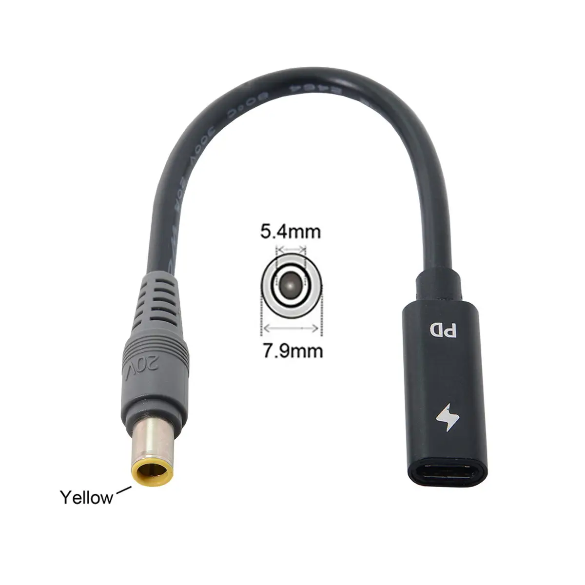 Cablecc Type C USB-C женский вход к DC 7 9*5 4 мм кабель для ноутбука HP Lenovo ThinkPad X1 Carbon Surface Pro3 Pro4