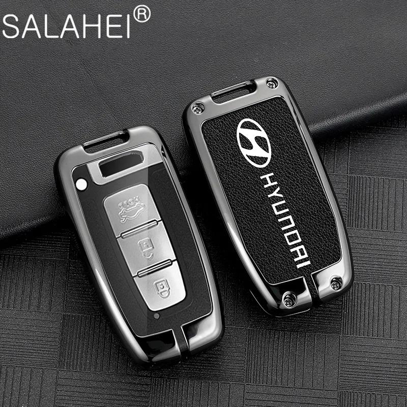 

Car Leather Key Cover Interior Shell Keychain Protector Fob For Hyundai IX35 Sonata 8 HB20 Veloster SR Auto Key Case Accessories
