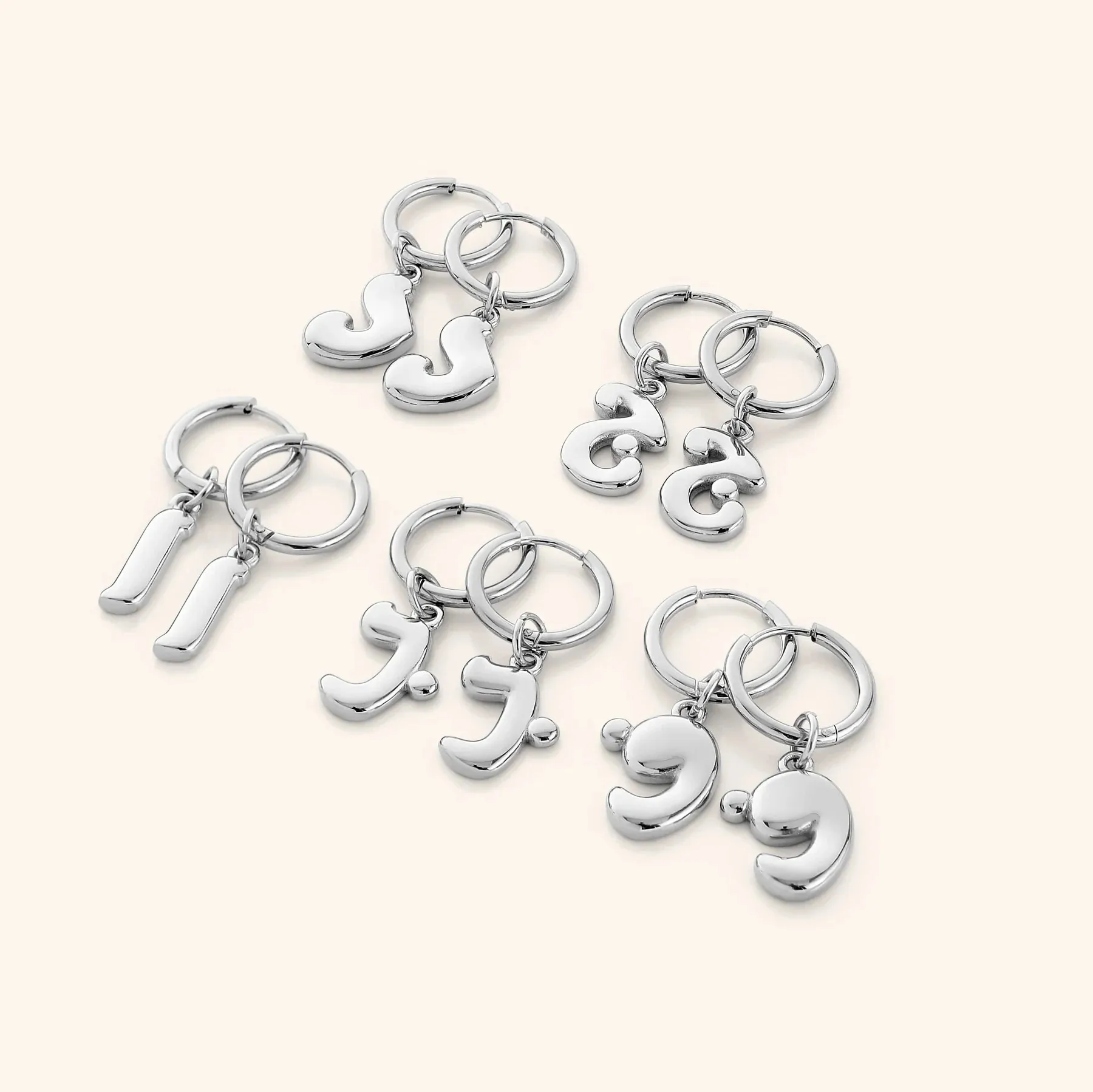 Серьги с 3D арабскими пузырьками и буквами для подруги персонализированные